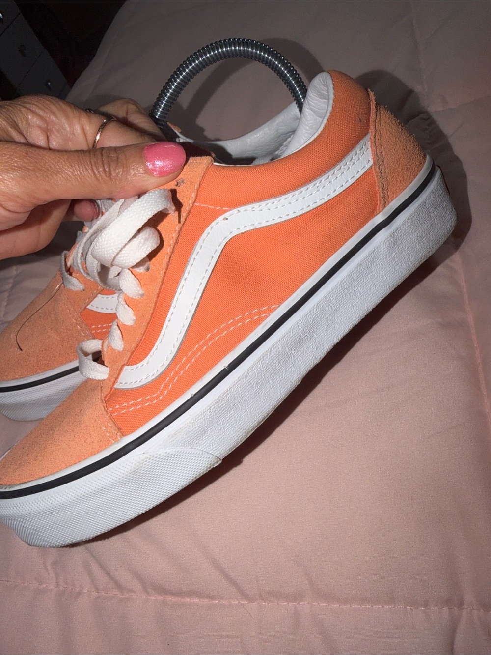 Vans Old Skool Sneakers in Peach with White Stripe - Picture 6 of 13